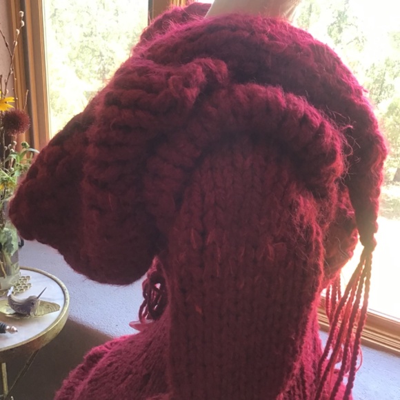 One of a Kind Hand Knit 🧶 Red Ridinghood Dress - Picture 6 of 10